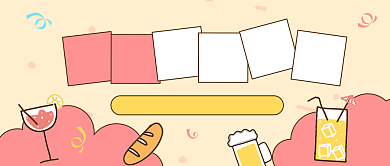 餐饮卡通美食公众号首图背景