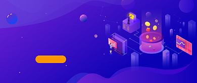 紫色卡通手绘区块链AI公众号首图背景