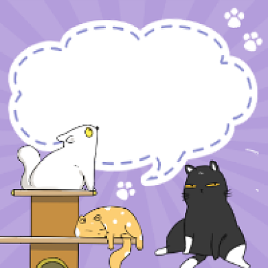 猫咪黑下巴卡通创意插画公众号次图背景