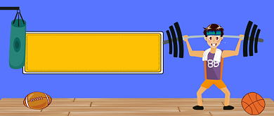 运动健身手绘卡通公众号首图背景