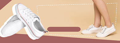 百搭小白鞋秋上新电商淘宝banner背景