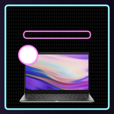 超薄笔记本电脑霓虹灯新品上新主图背景