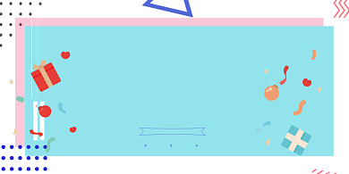新品孟菲斯创意几何上市活动促销展板背景