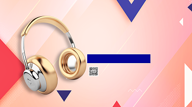 悦耳之声独享耳机手机横版海报背景