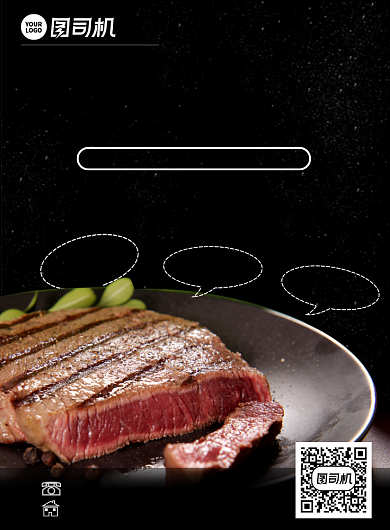 西餐牛排宣传印刷海报背景