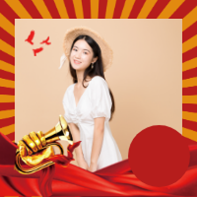 建军节简约大气头像框背景