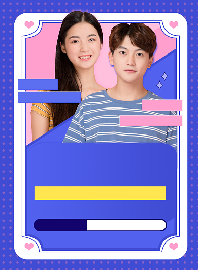 相亲蓝色时尚几何创意印刷海报背景