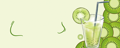 绿色高档鲜榨饮品店水果店优惠券背景