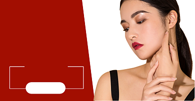 红白简约大气女人医美纹眉美容背景