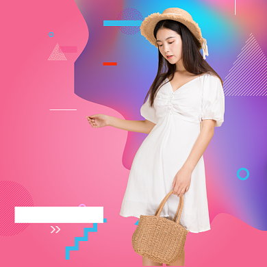 几何炫彩淘宝国庆焕新黄金周女装主图背景