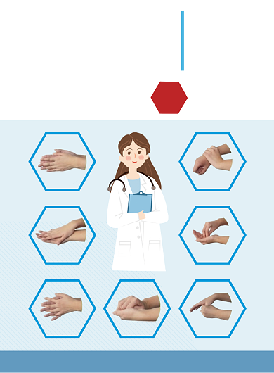 简约清新医院社区洗手7步走印刷海报背景