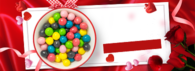 情人节七夕巧克力促销banner背景