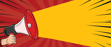 喇叭爆炸通知卡通公众号首图背景