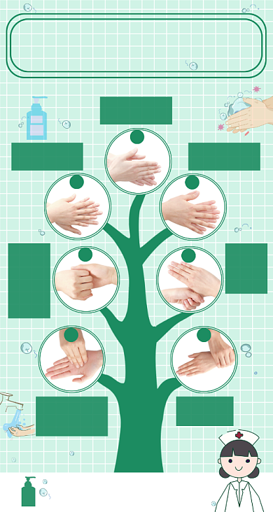 绿色清新版七日洗手法海报背景