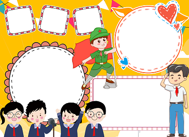 黄色建军节小报手抄报背景