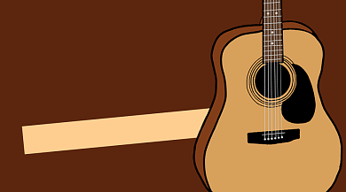 吉他基础入门课教育卡通课程封面背景