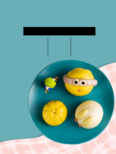 奶黄包可爱卡通早餐包主图直通车模板背景