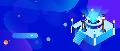 渐变商务2.5D区块链公众号首图背景