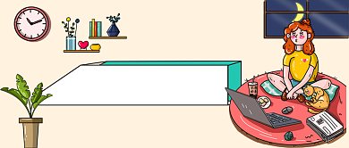 深夜加班攻略手绘卡通公众号首图背景