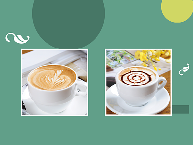 文艺小清新美味咖啡店铺推荐横版配图背景