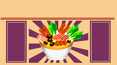 美食城上新手机横版海报背景