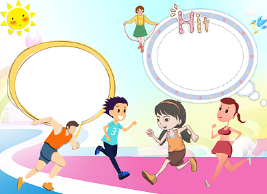 卡通儿童体育知识电子小报手抄报背景