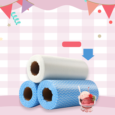 浅色文艺厨房一次性无纺布纸巾日用百货主图背景