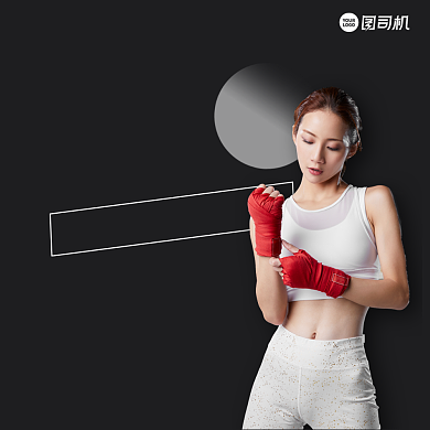 直播健身课清新手机方图背景