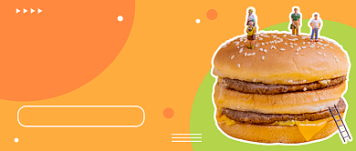 黄色简约汉堡美食公众号首图背景