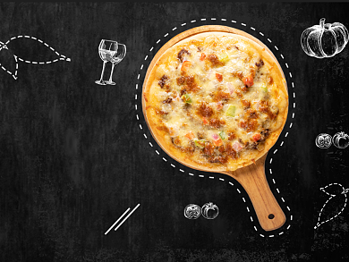 美食快餐披萨美团外卖主图背景