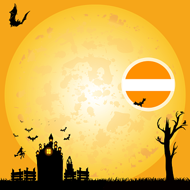 橘黄疯狂万圣节数码电商主图背景