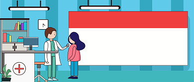 健康体检卡通手绘公众号首图背景