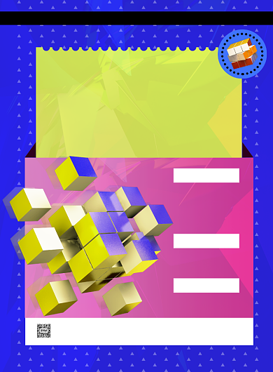 魔方竞赛时尚撞色创意宣传印刷海报背景