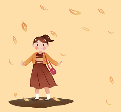 秋天的味道橙色清新朋友圈封面背景