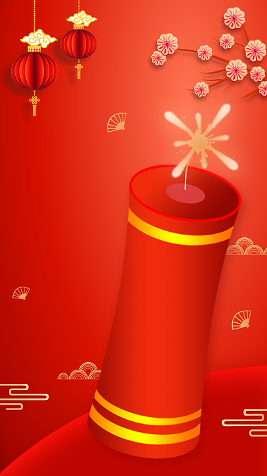 新年贺卡祝福语录红色喜庆手机海报背景