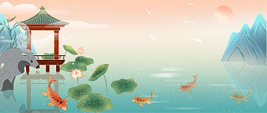 转发锦鲤国潮风好运气公众号首图背景