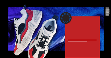 蓝色时尚双十一女鞋休闲运动鞋海报背景