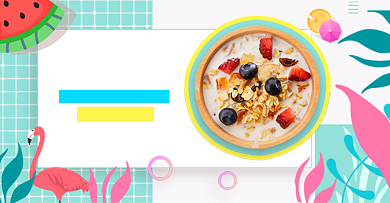 夏季美食麦片海报背景