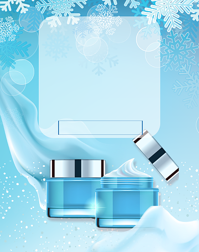 冬季上新美妆护肤品海报狂欢背景
