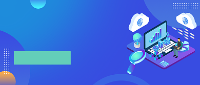 蓝色2.5D手绘数据分析公众号首图背景