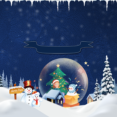 2020年度经典蓝圣诞节手机海报背景