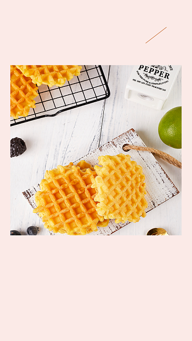 早安你好小清新华夫饼摄影图文章配图背景