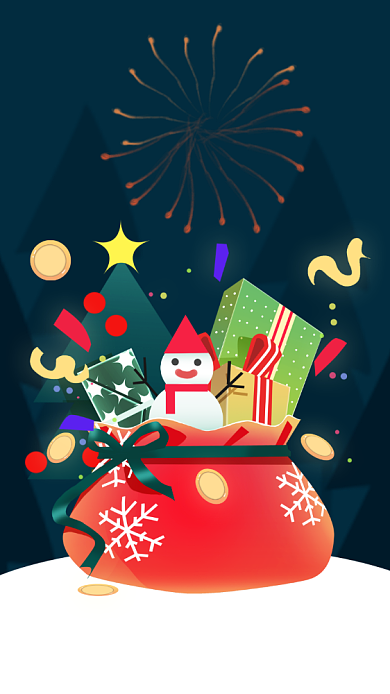 圣诞节祝福贺卡插画手机海报背景