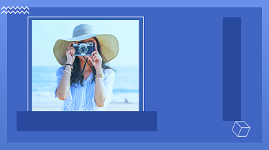 蓝色简约摄影照相技术培训课程封面背景