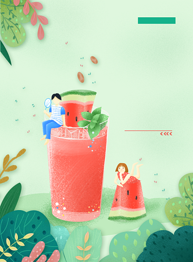 简约清新8月你好海报背景