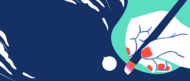 暑期美术班招生扁平插画公众号首图背景