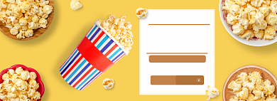爆米花零食促销banner背景