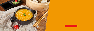 美团早餐美味南瓜粥保暖冬季促销海报背景