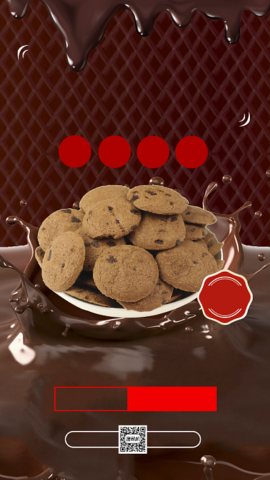 巧克力曲奇饼干卡通宣传手机海报背景