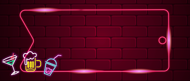 网红冷饮店霓虹灯公众号首图背景